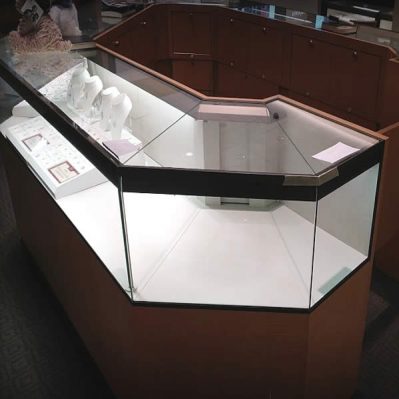 Commercial Display Cases-Rectangular Glass Wall Display Case